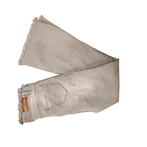WRANGLER - Distressed Gray Waistband Graywash Flared Denim Jeans Bellbottoms - Picture 3 of 6